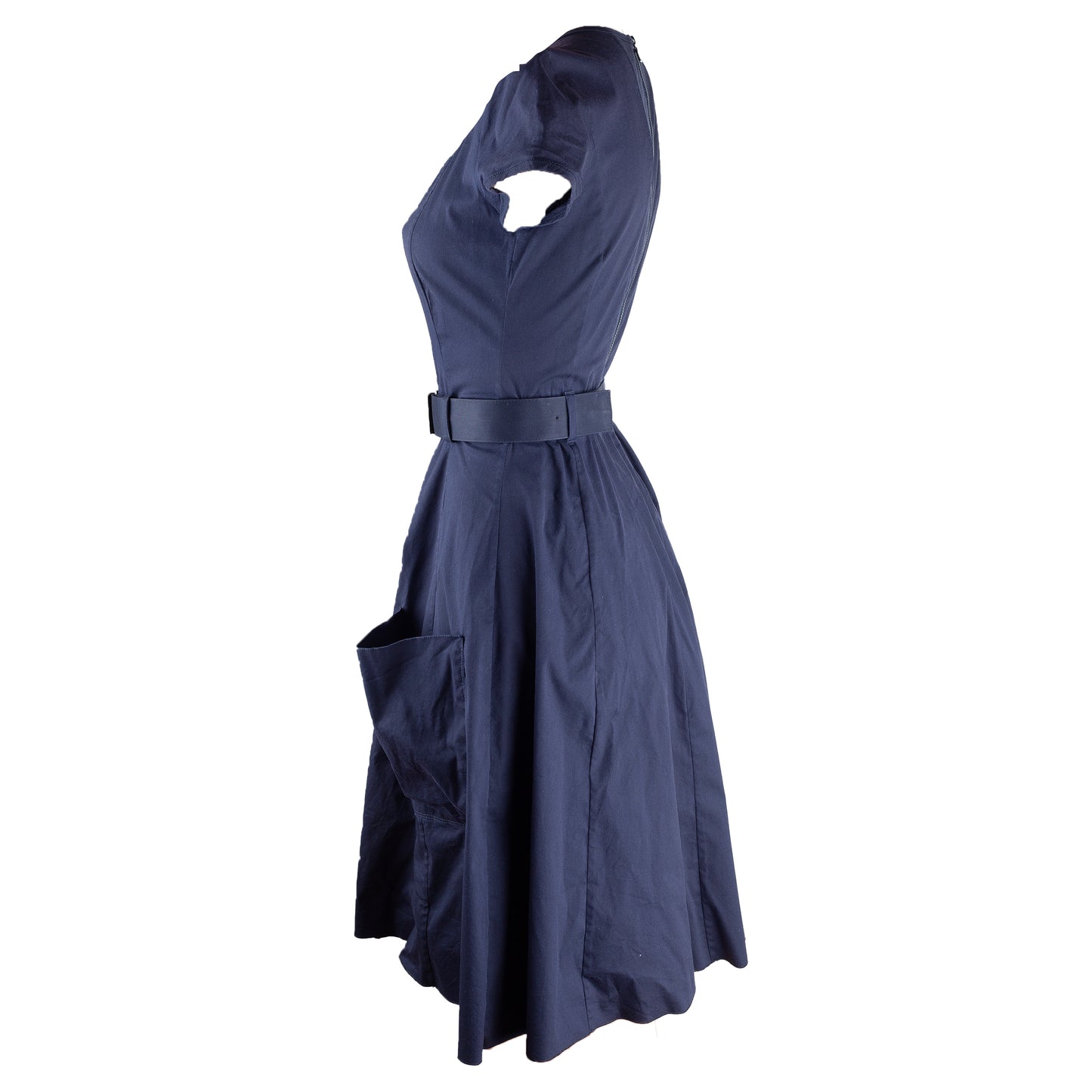 Prada Vintage Belted Navy Dress (M)