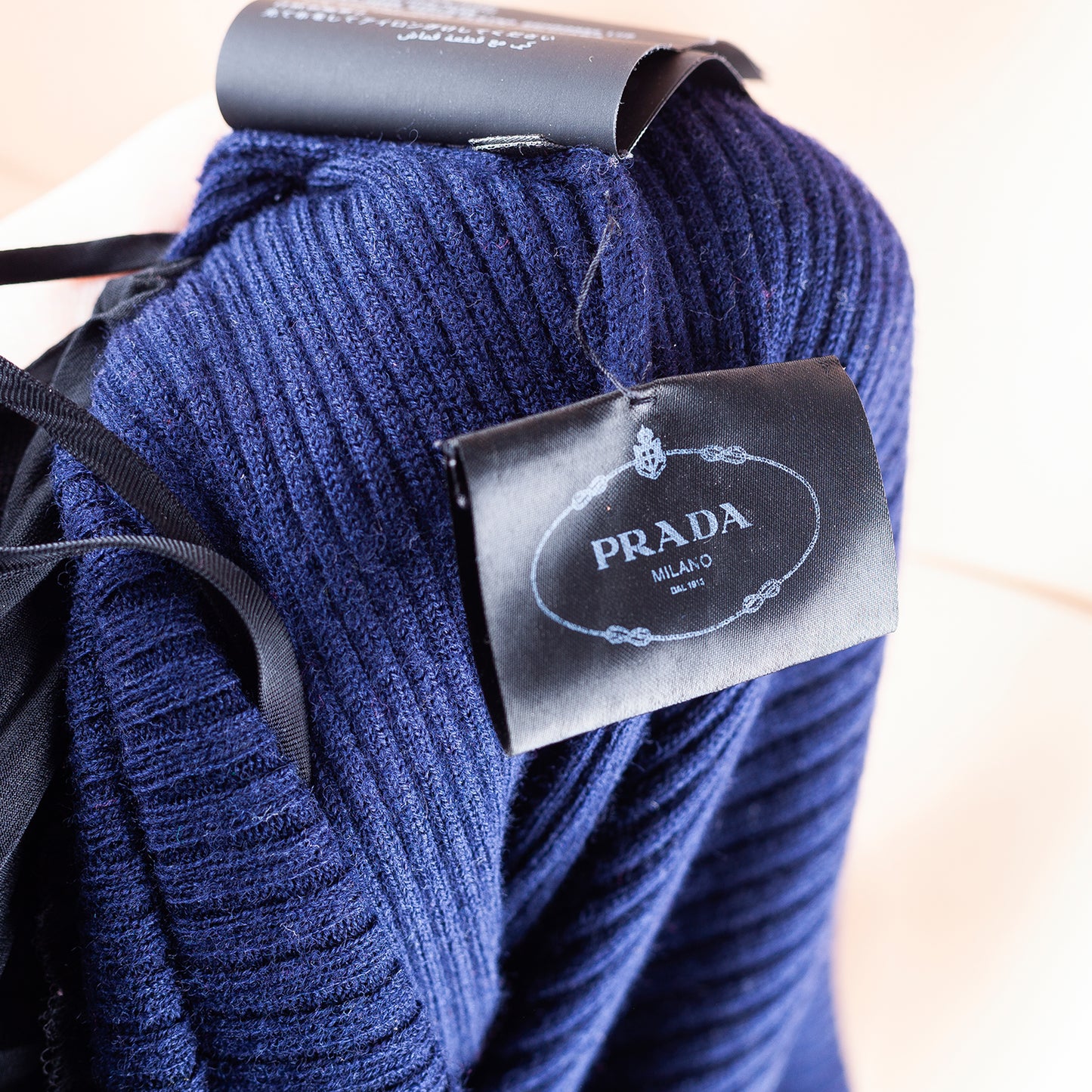 Prada Black/Navy Pleated Skirt Dress (S)
