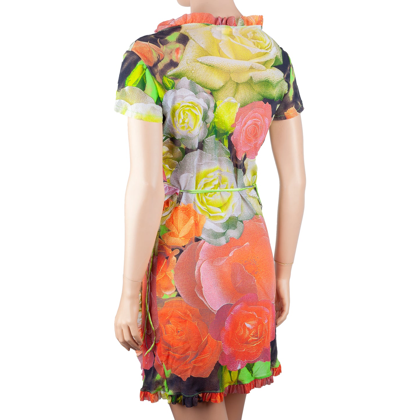 Roberto Cavalli Vintage Floral Polyamide Wrapped Around Dress (M)