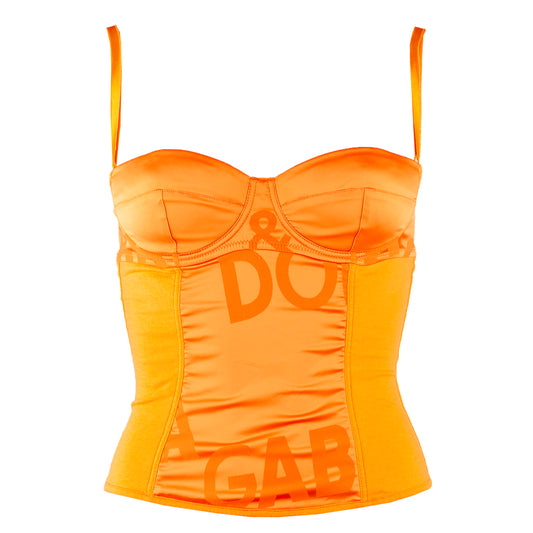 Vintage Orange Bustier Top