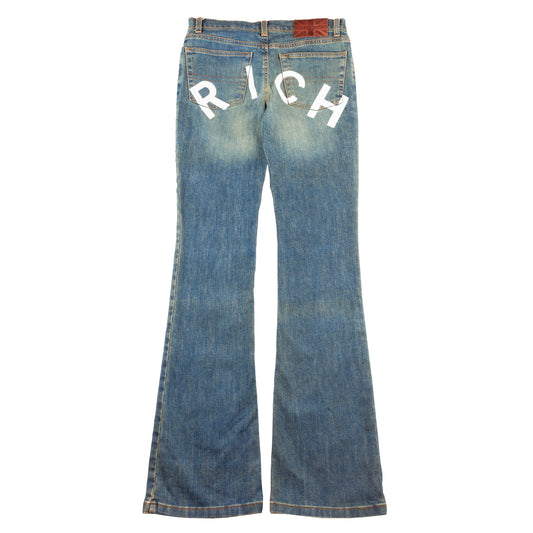 Printed Denim Pants