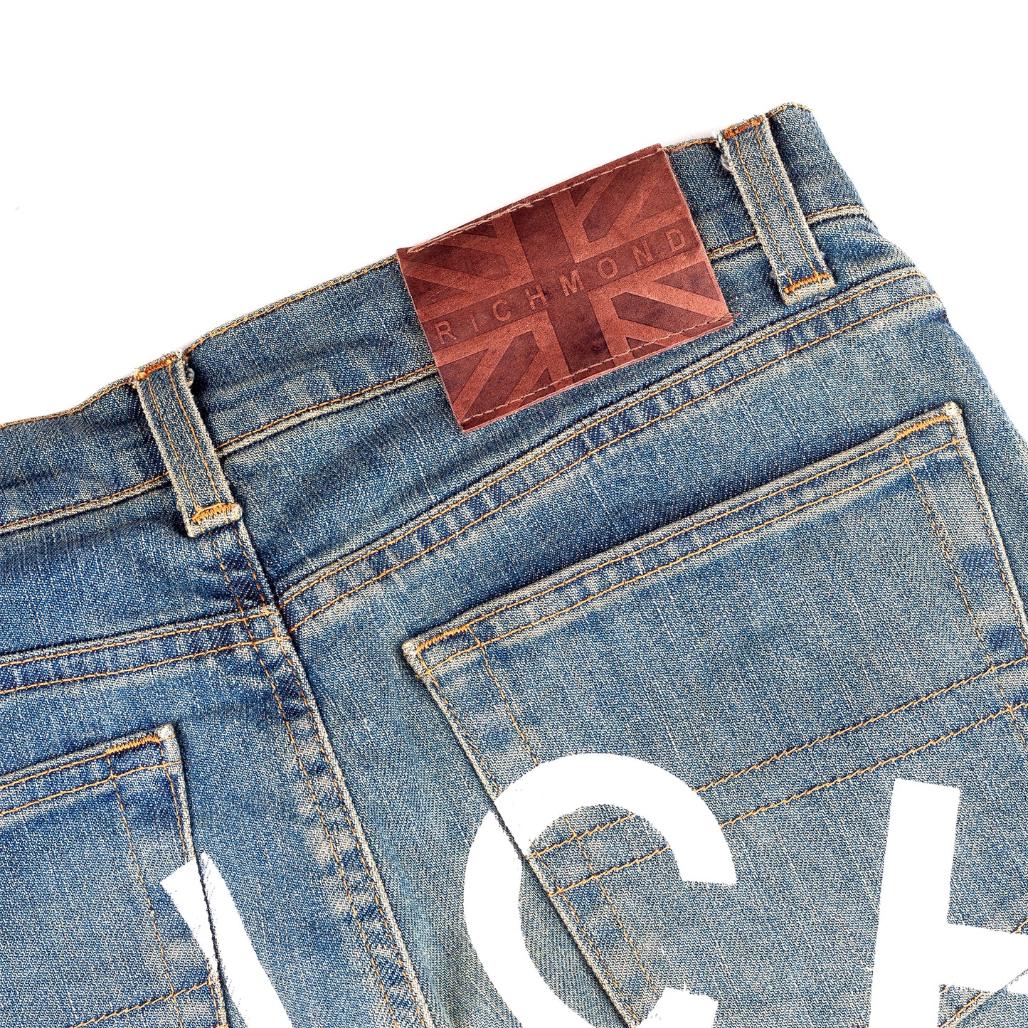 Printed Denim Pants