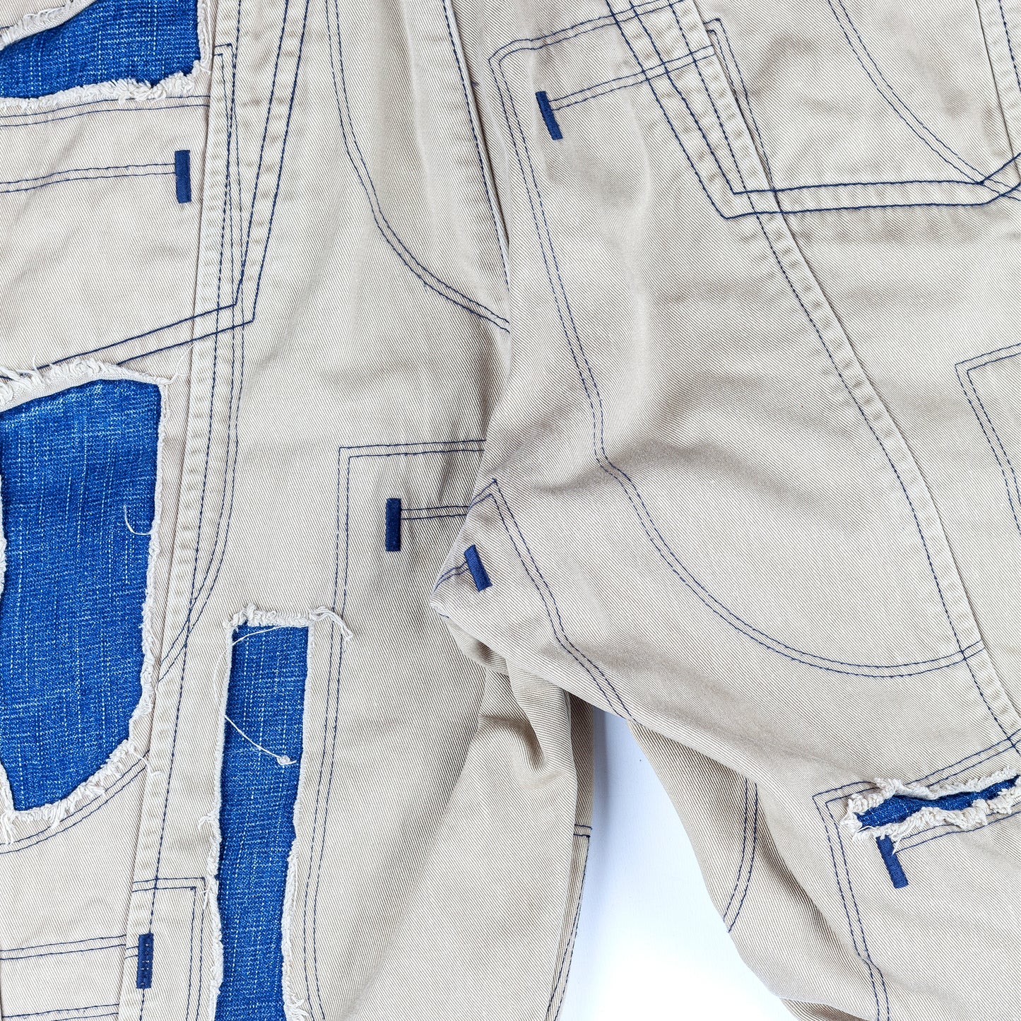 Marithé François Girbaud Vintage Brown Cargo Patchwork Jeans (M)