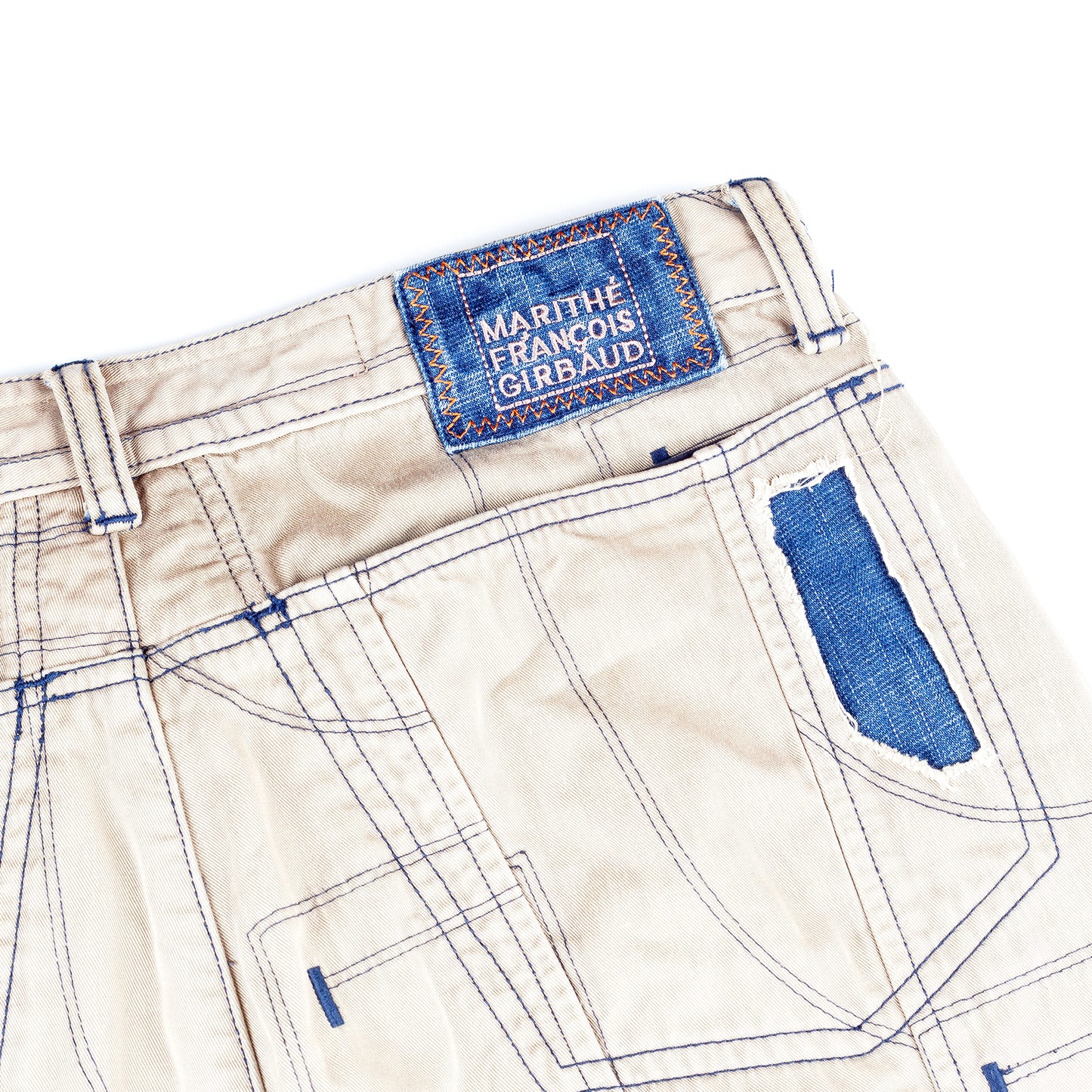 Marithé François Girbaud Vintage Brown Cargo Patchwork Jeans (M)
