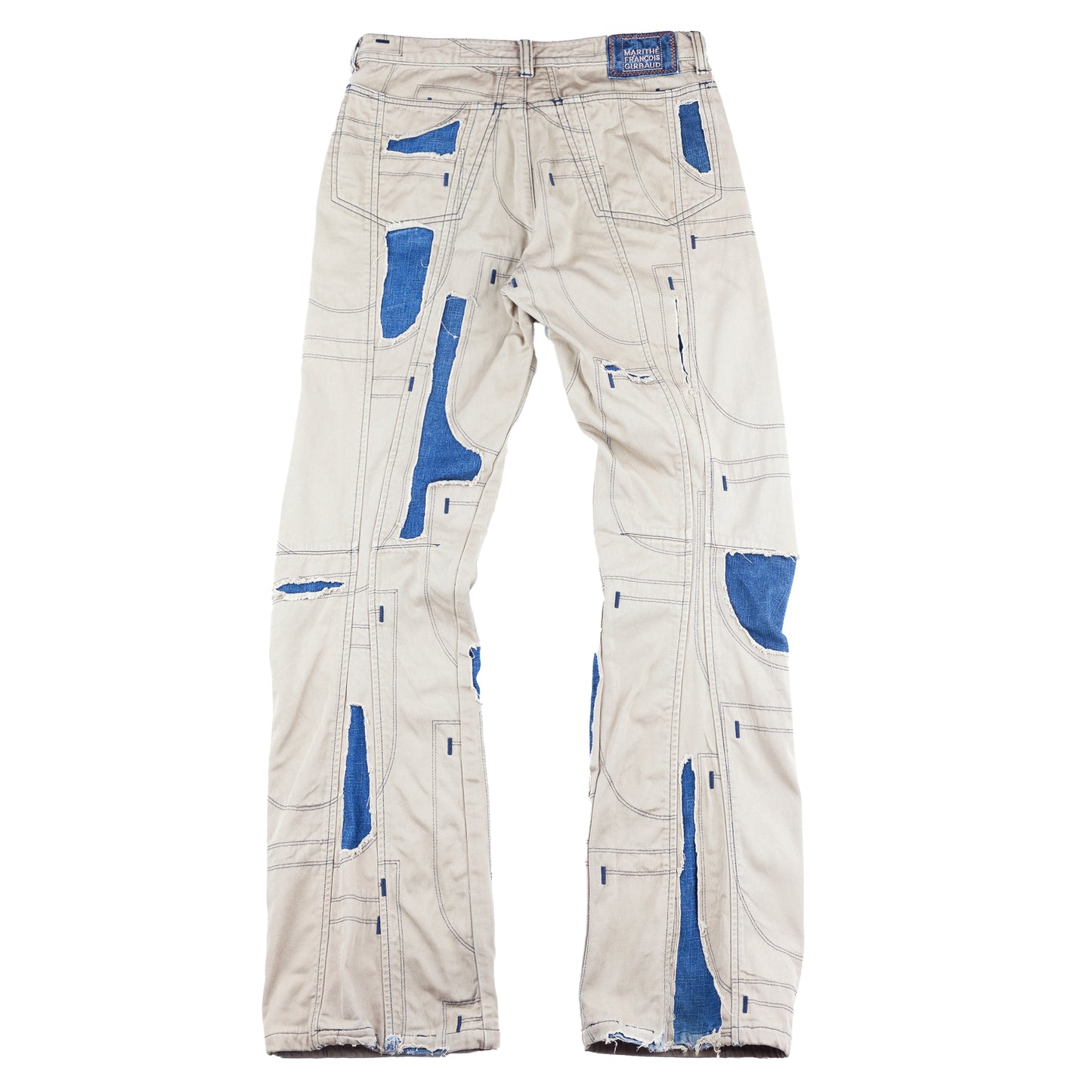 Marithé François Girbaud Vintage Brown Cargo Patchwork Jeans (M)