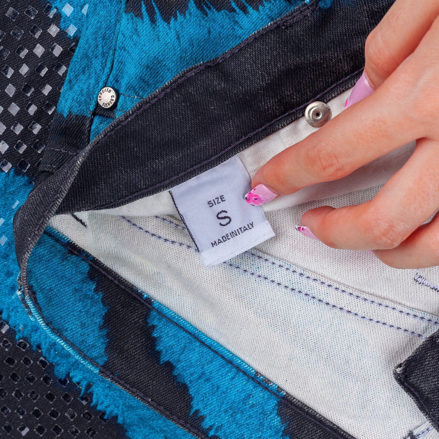 Roberto Cavalli Striped Vintage Blue/Black Pants (S)