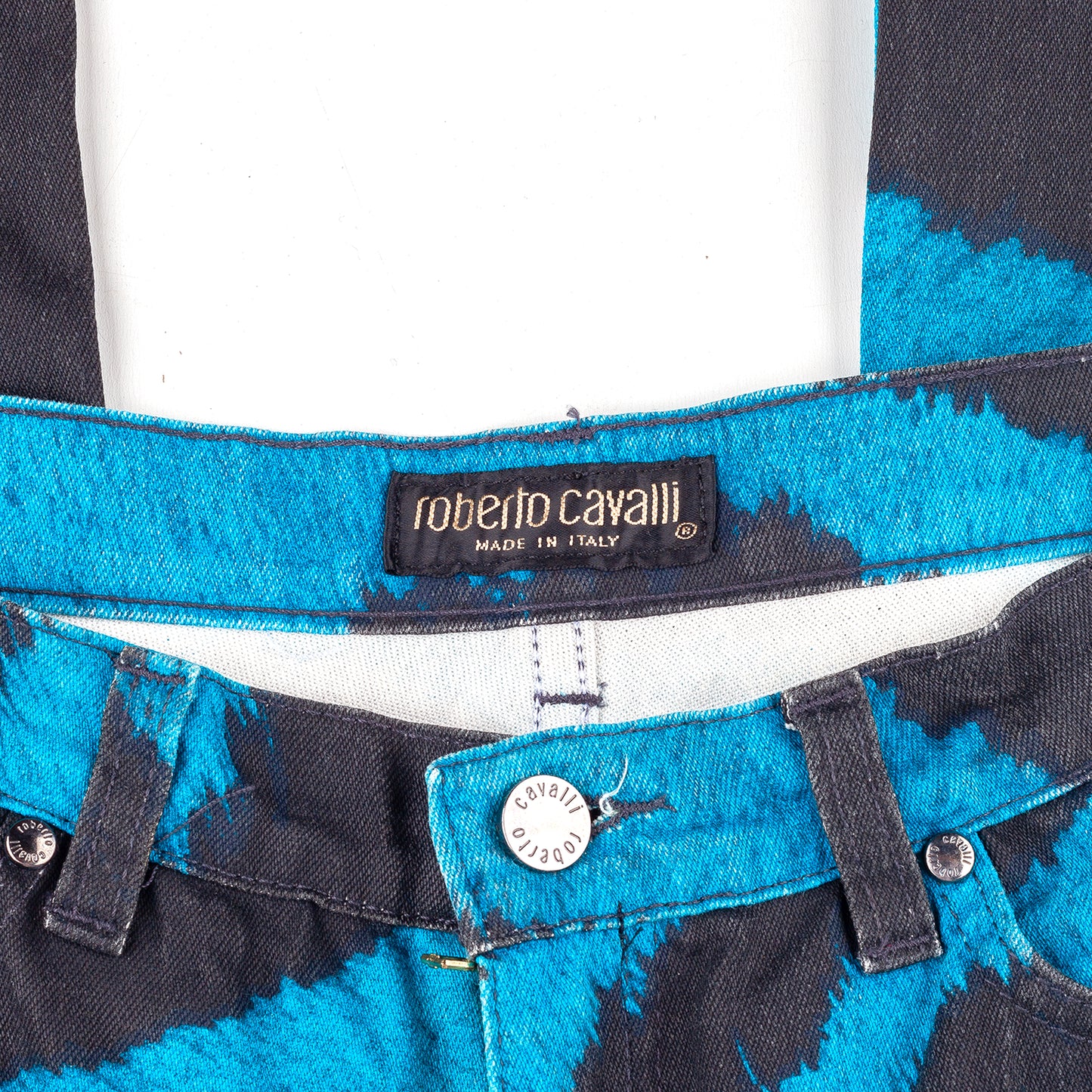 Roberto Cavalli Striped Vintage Blue/Black Pants (S)