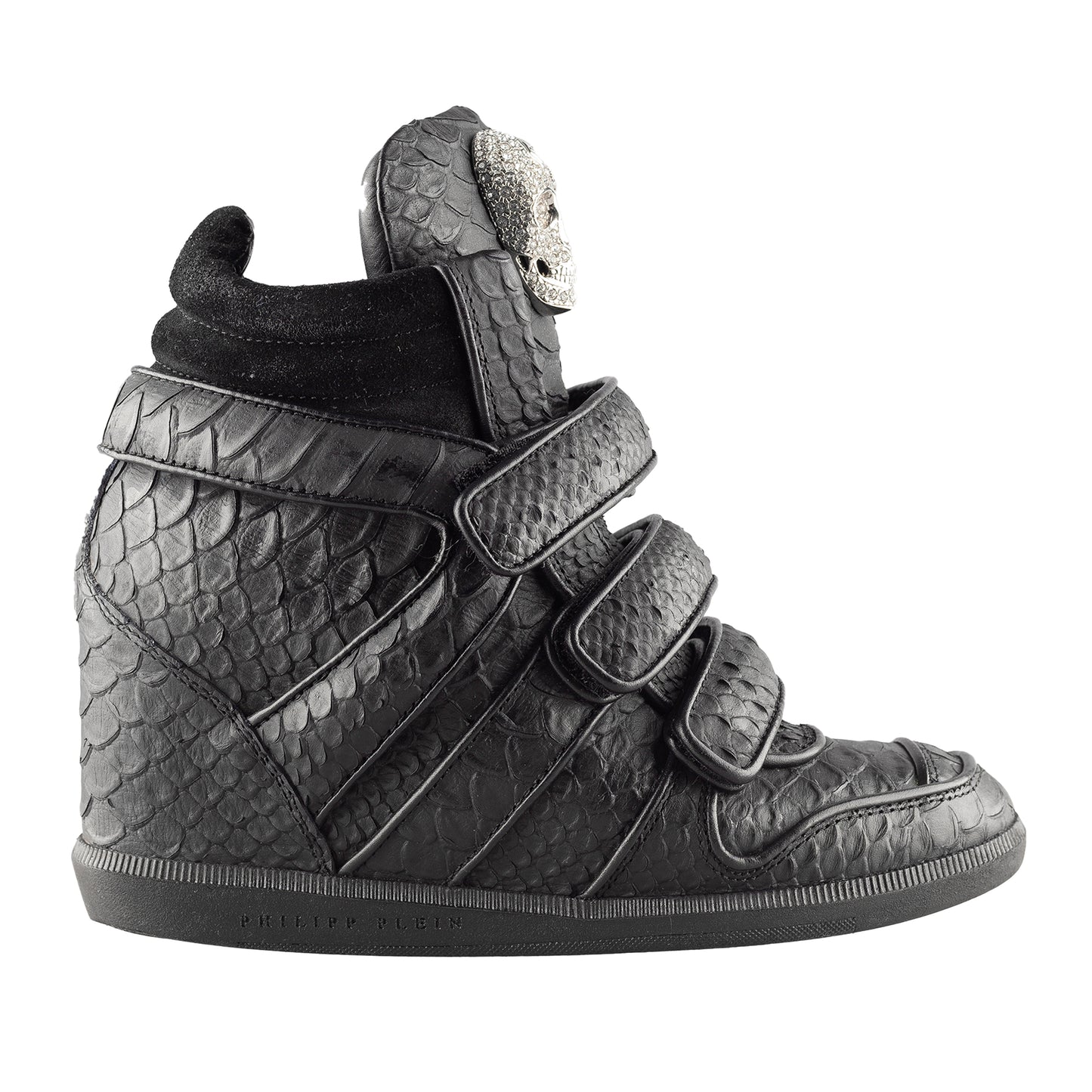 Philipp Plein Vintage Black Croc Wedge Sneakers (36 EU)