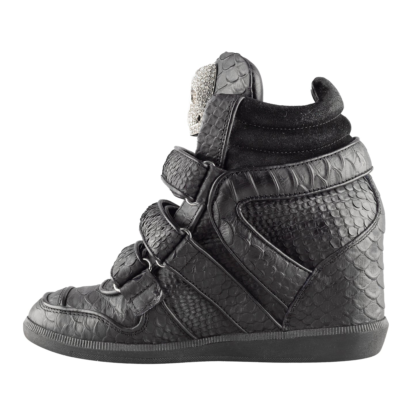 Philipp Plein Vintage Black Croc Wedge Sneakers (36 EU)
