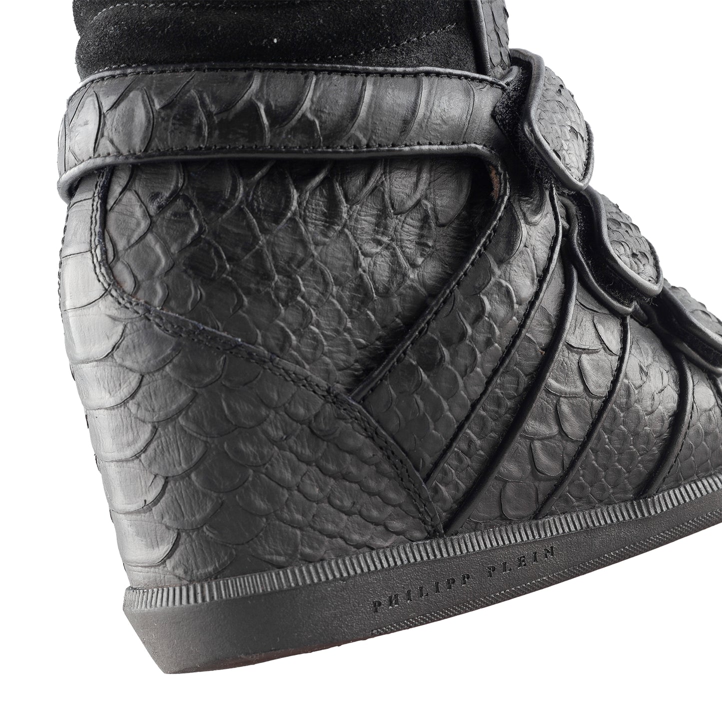 Philipp Plein Vintage Black Croc Wedge Sneakers (36 EU)