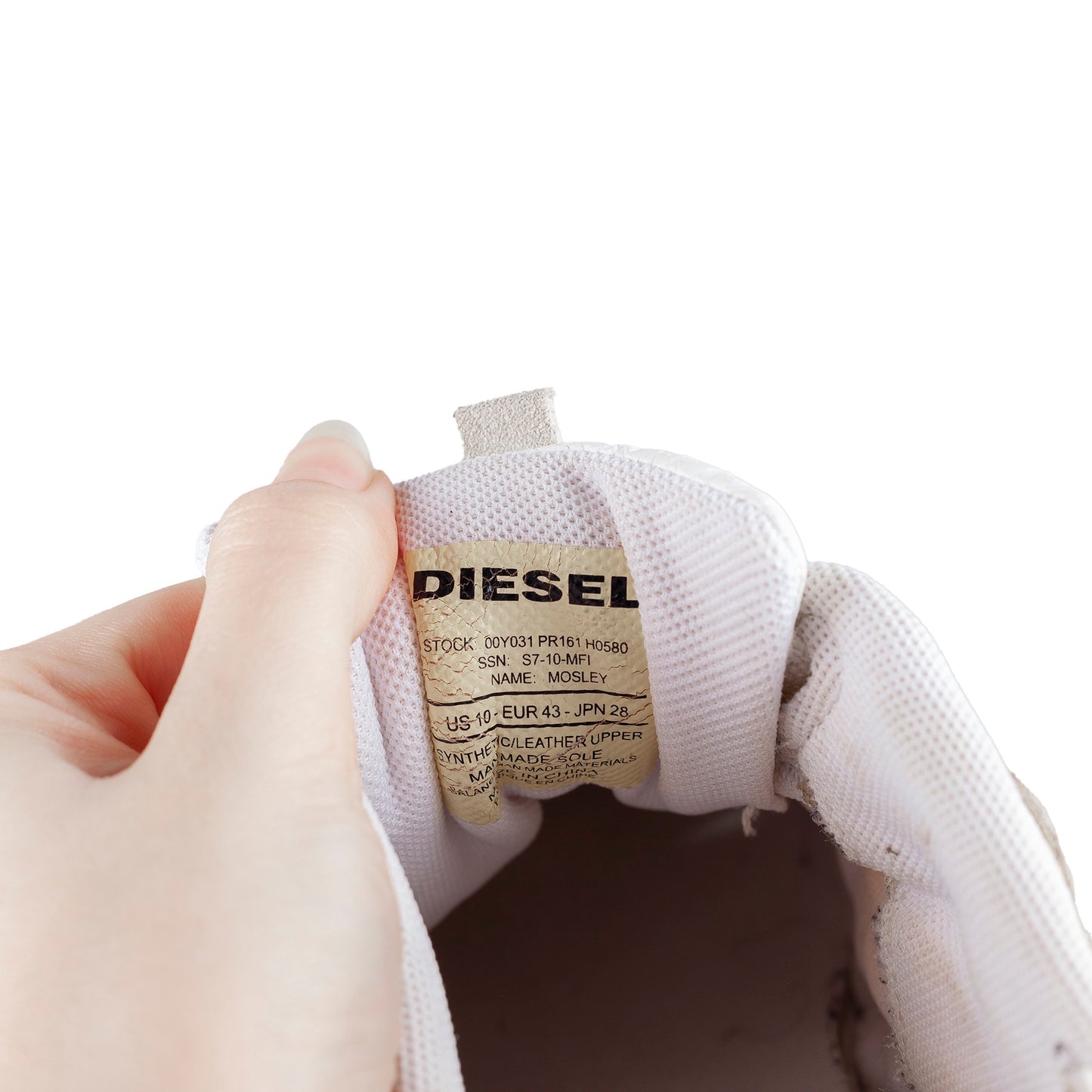 Diesel White/Beige Sneakers (43 EU)