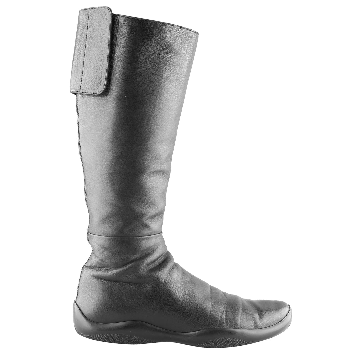 Prada Vintage Black Leather High Boots (39 EU)