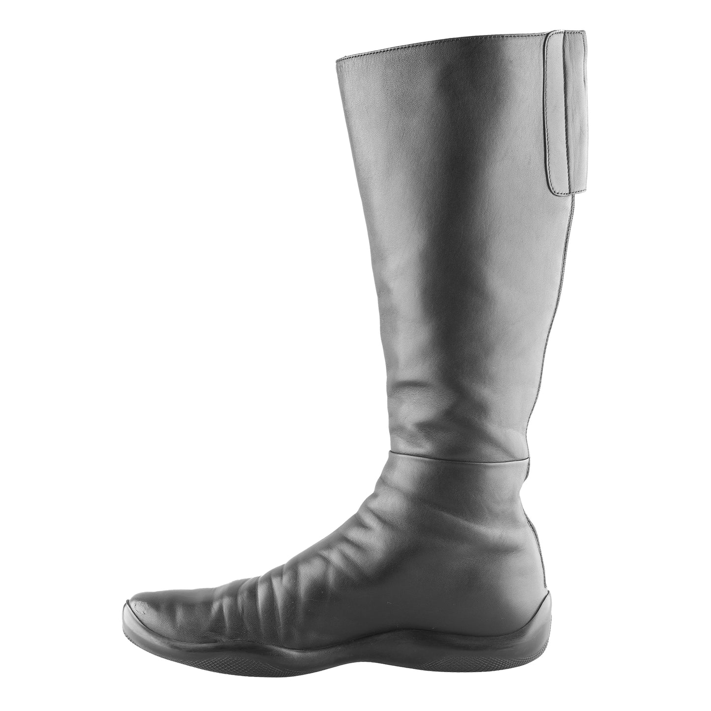 Prada Vintage Black Leather High Boots (39 EU)