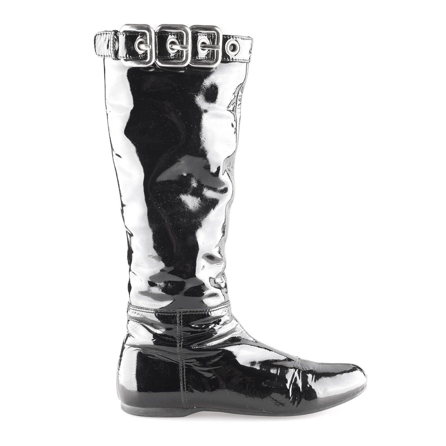 Miu Miu Black Patent Leather Vintage Buckle Boots (39 EU)