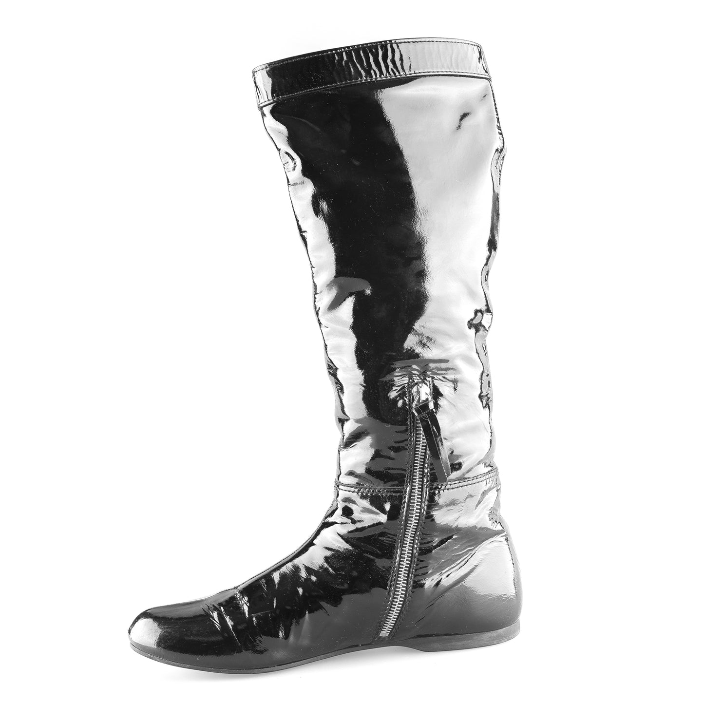 Miu Miu Black Patent Leather Vintage Buckle Boots (39 EU)