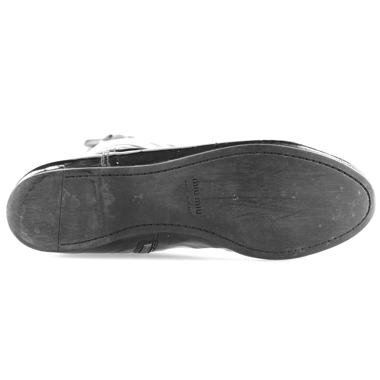 Miu Miu Black Patent Leather Vintage Buckle Boots (39 EU)