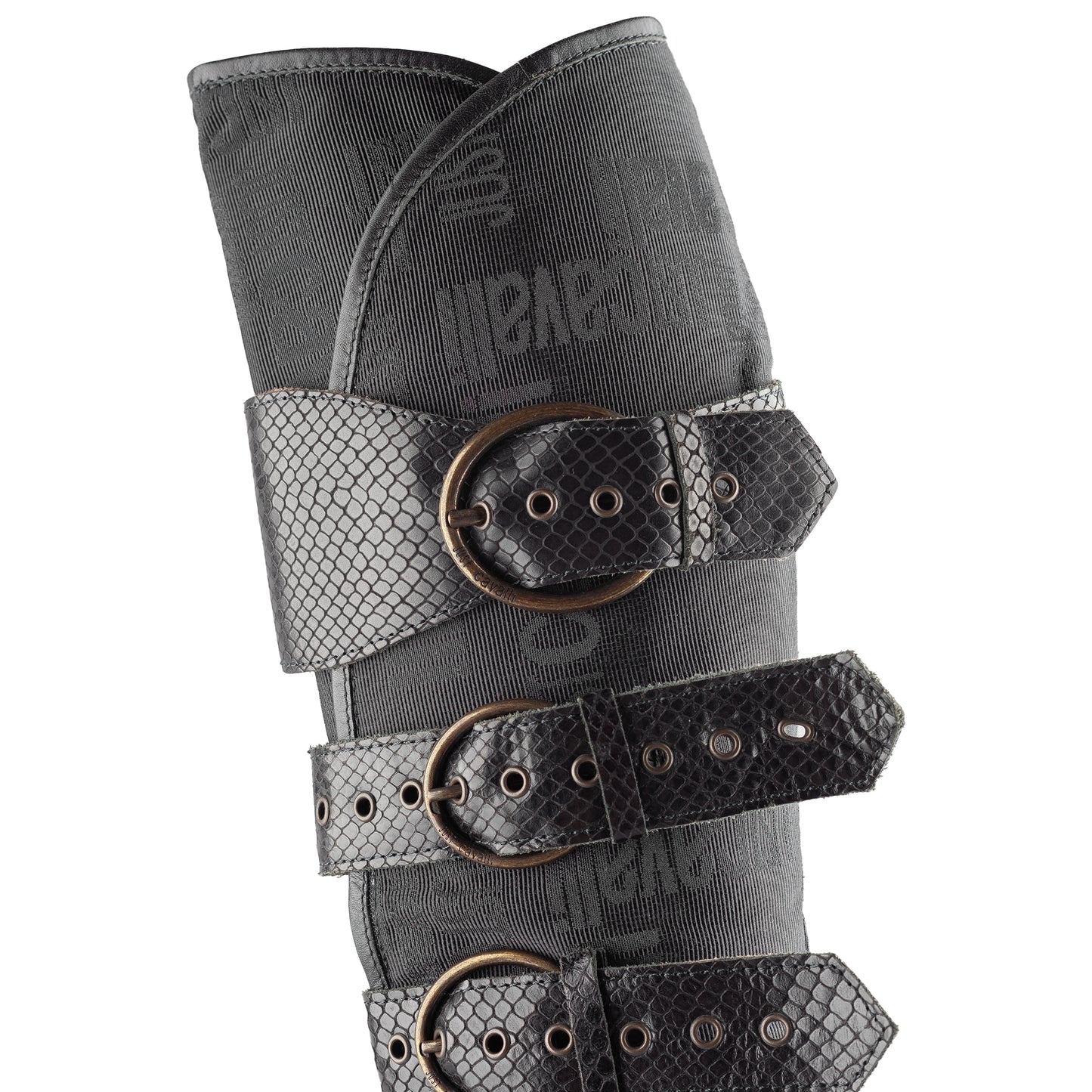 Just Cavalli Black Monogram Vintage Pointed Toe Boots (38 EU)