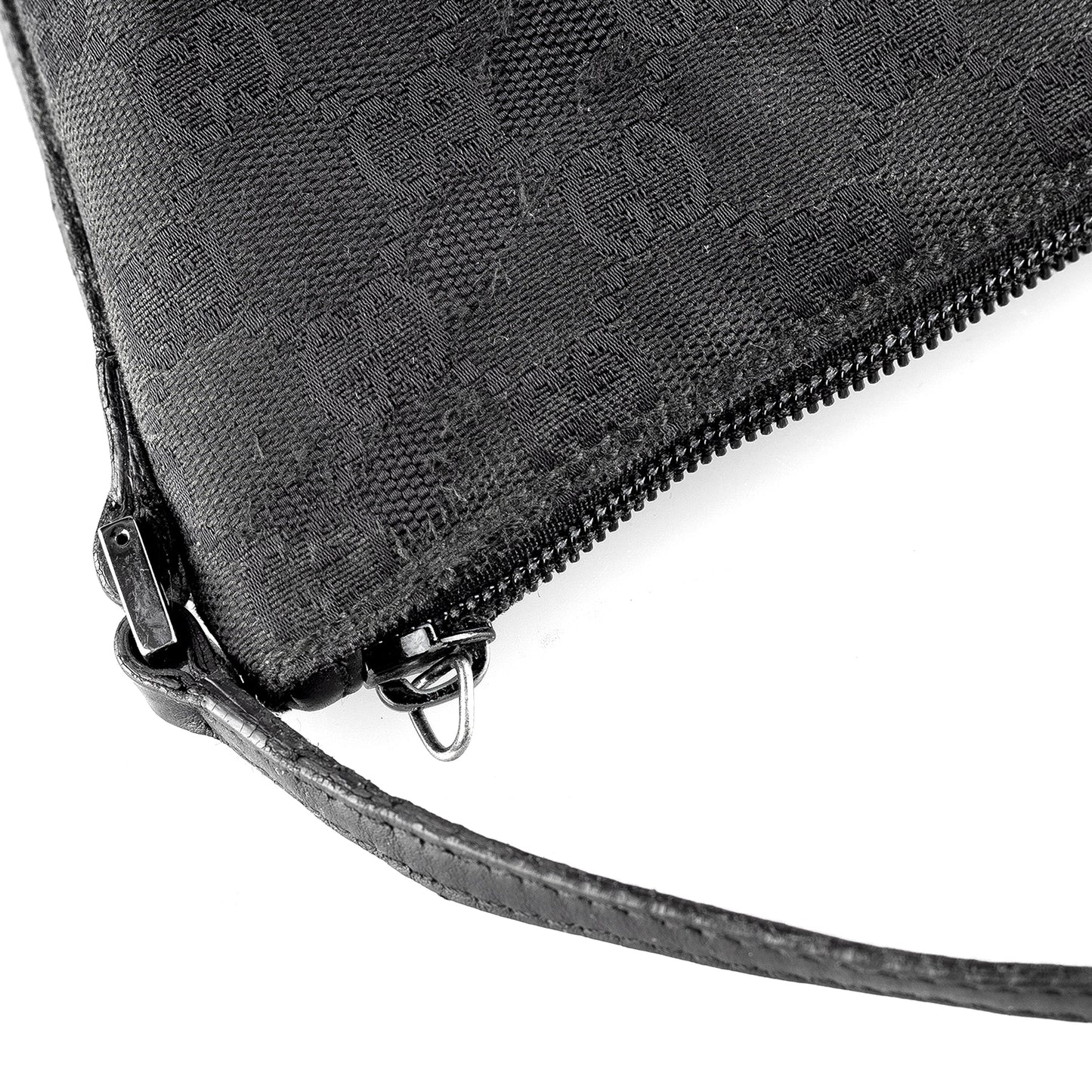 Gucci Black Monogram Baguette Vintage Shoulder Bag