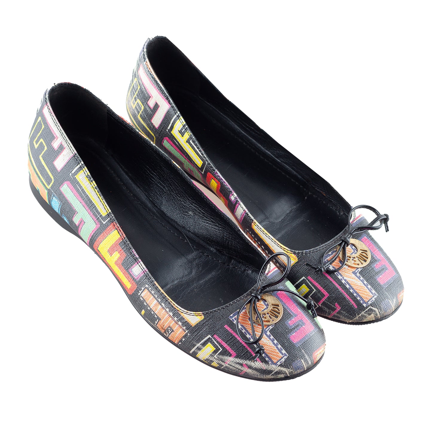 Fendi Zucca Monogram Vintage Black Ballet Flats (36,5 IT/37,5 EU)