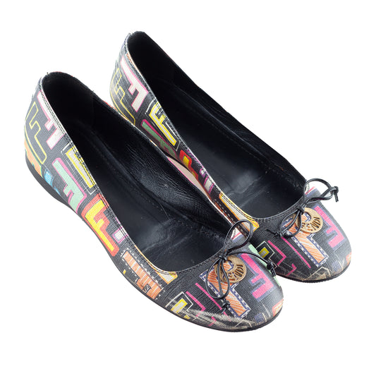 Fendi Zucca Monogram Vintage Black Ballet Flats (36,5 IT/37,5 EU)