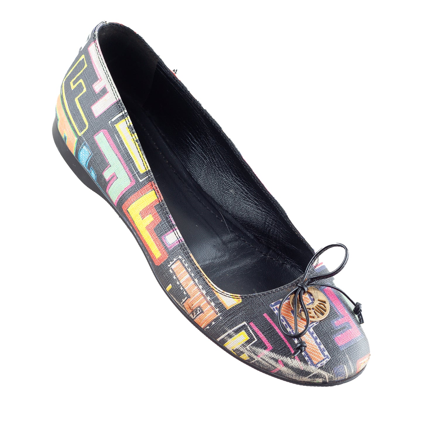 Fendi Zucca Monogram Vintage Black Ballet Flats (36,5 IT/37,5 EU)