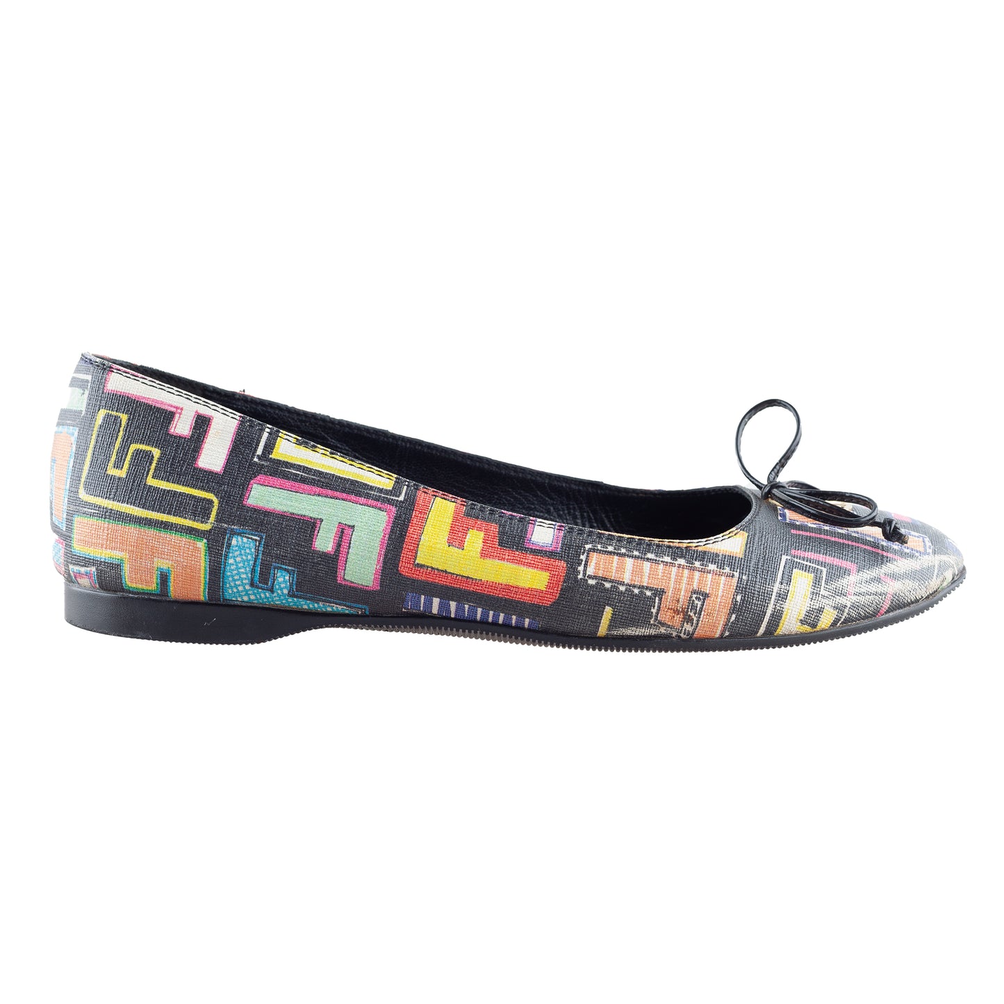 Fendi Zucca Monogram Vintage Black Ballet Flats (36,5 IT/37,5 EU)
