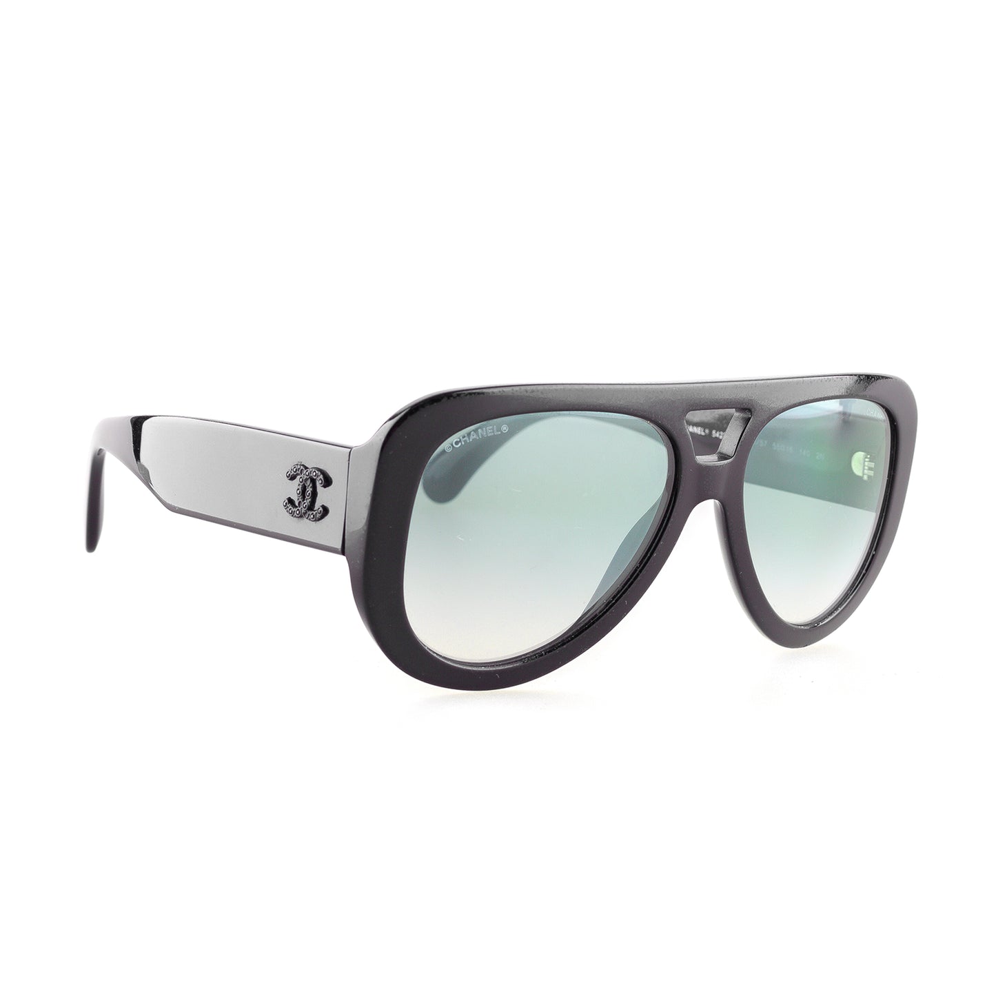 Chanel 5423-B C.501/57 Black Vintage Sunglasses