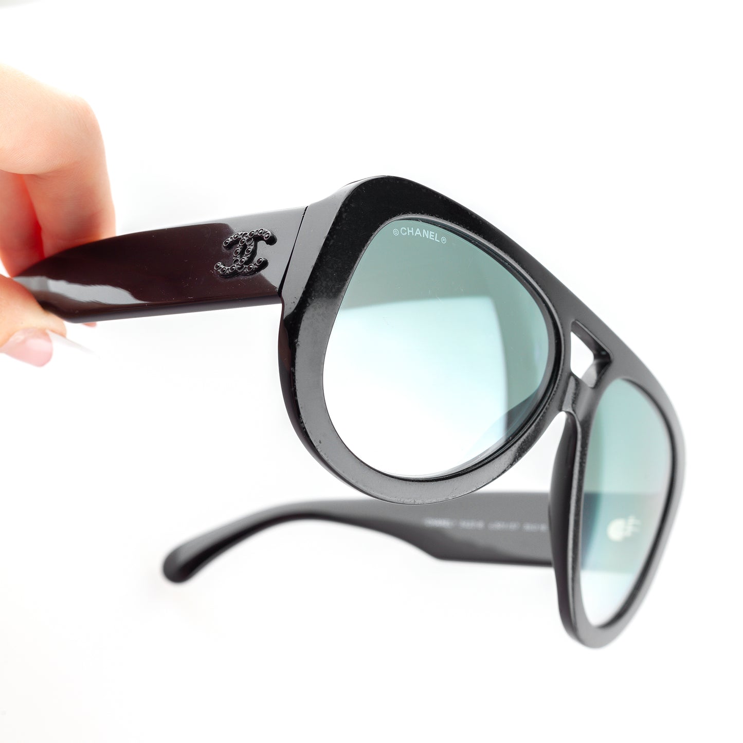 Chanel 5423-B C.501/57 Black Vintage Sunglasses