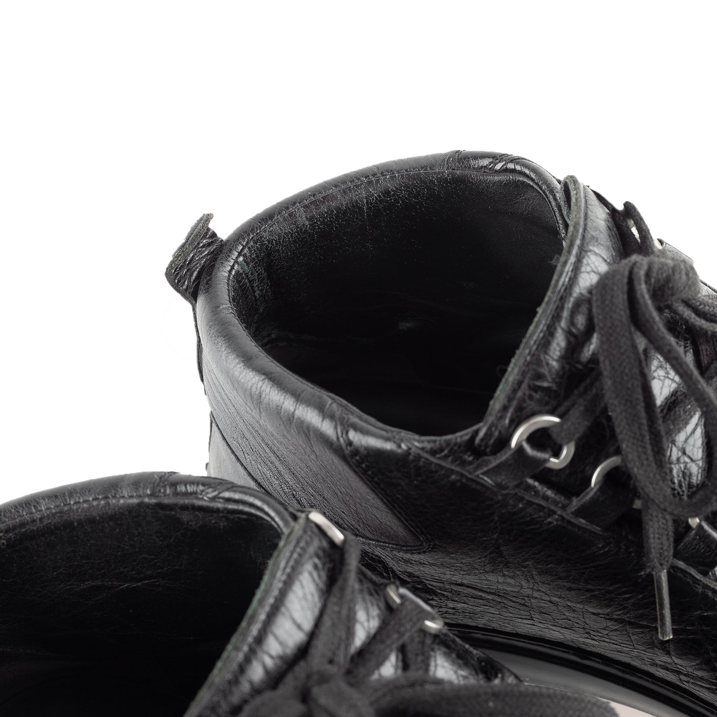 Balenciaga Arena High Black Leather Shoes (43 IT/ 44 EU)