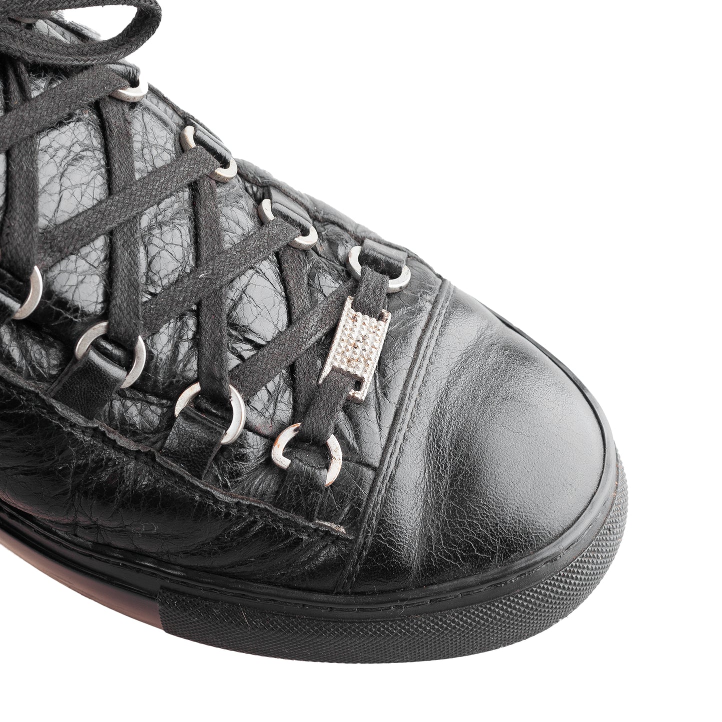 Balenciaga Arena High Black Leather Shoes (43 IT/ 44 EU)