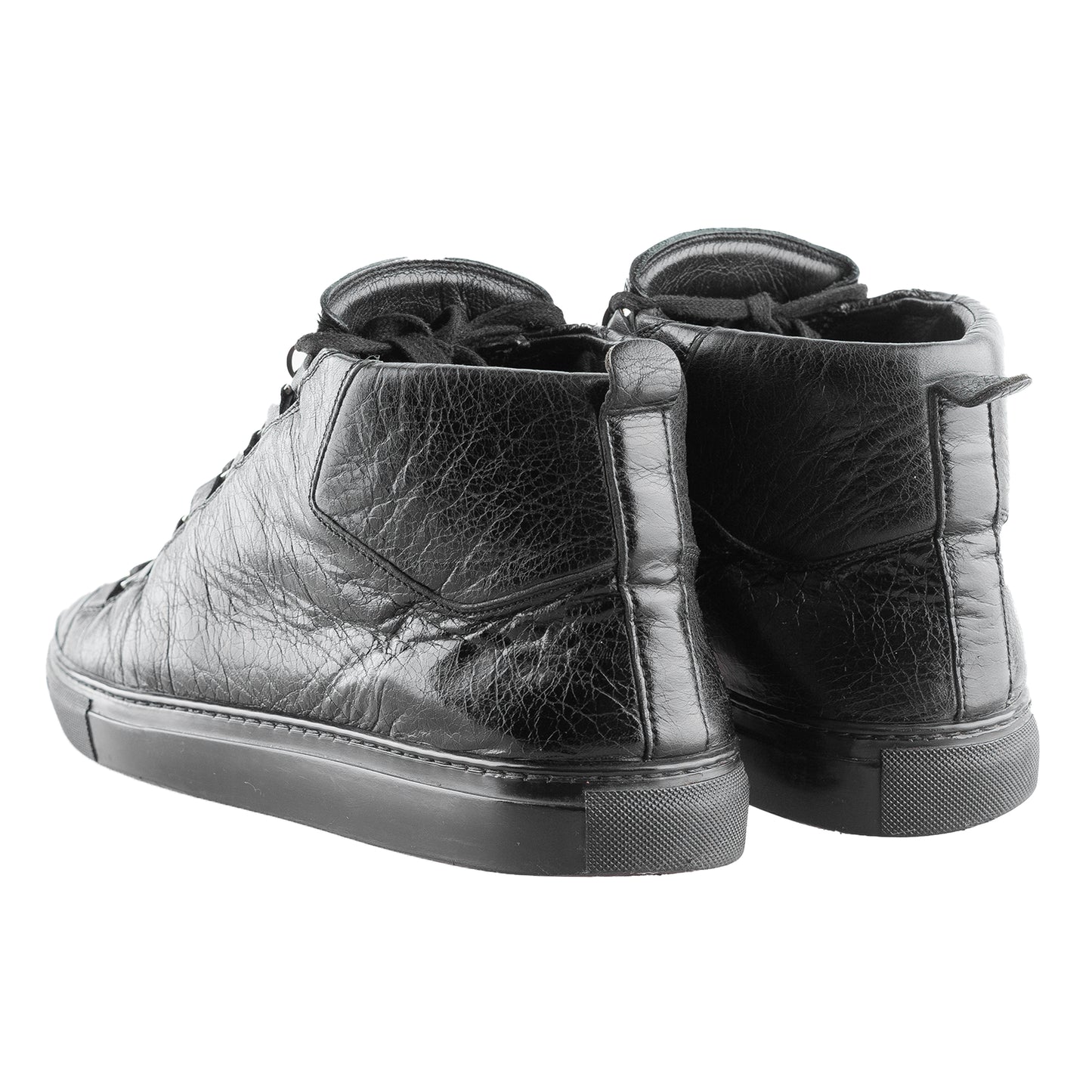 Balenciaga Arena High Black Leather Shoes (43 IT/ 44 EU)