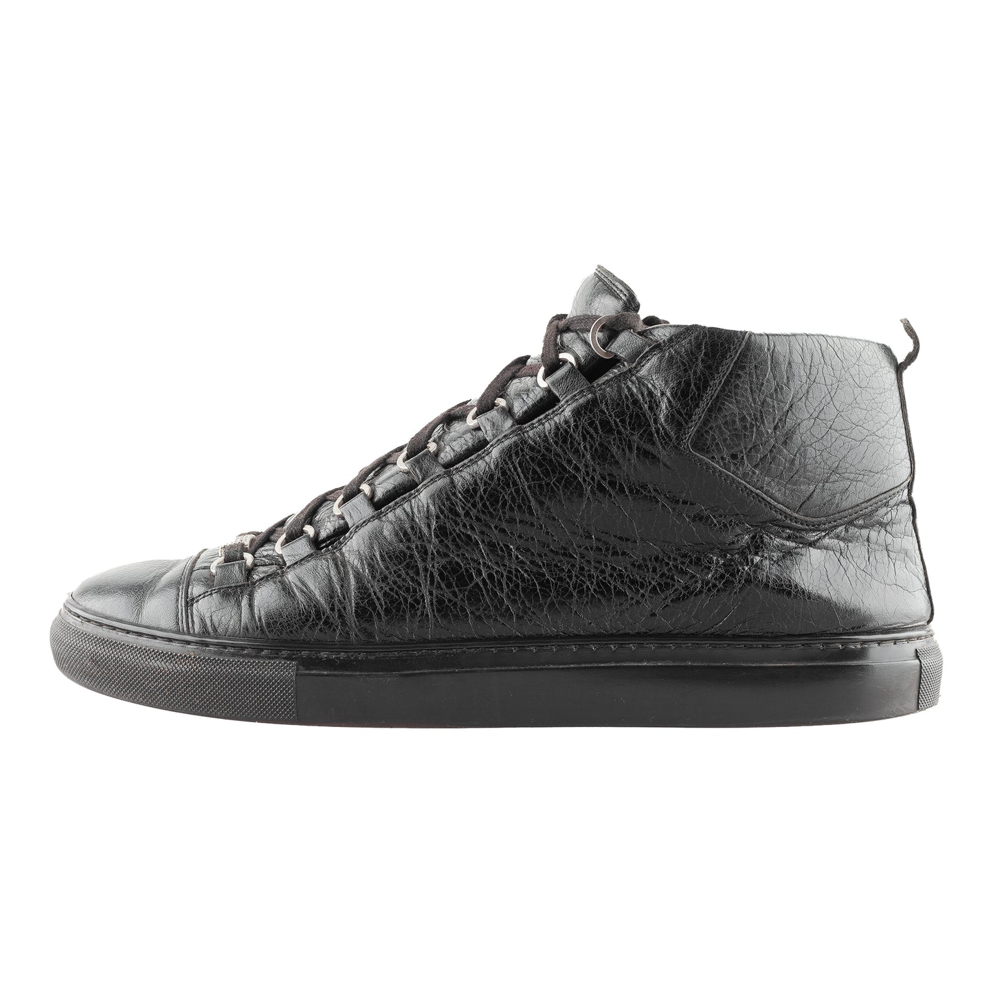 Balenciaga Arena High Black Leather Shoes (43 IT/ 44 EU)