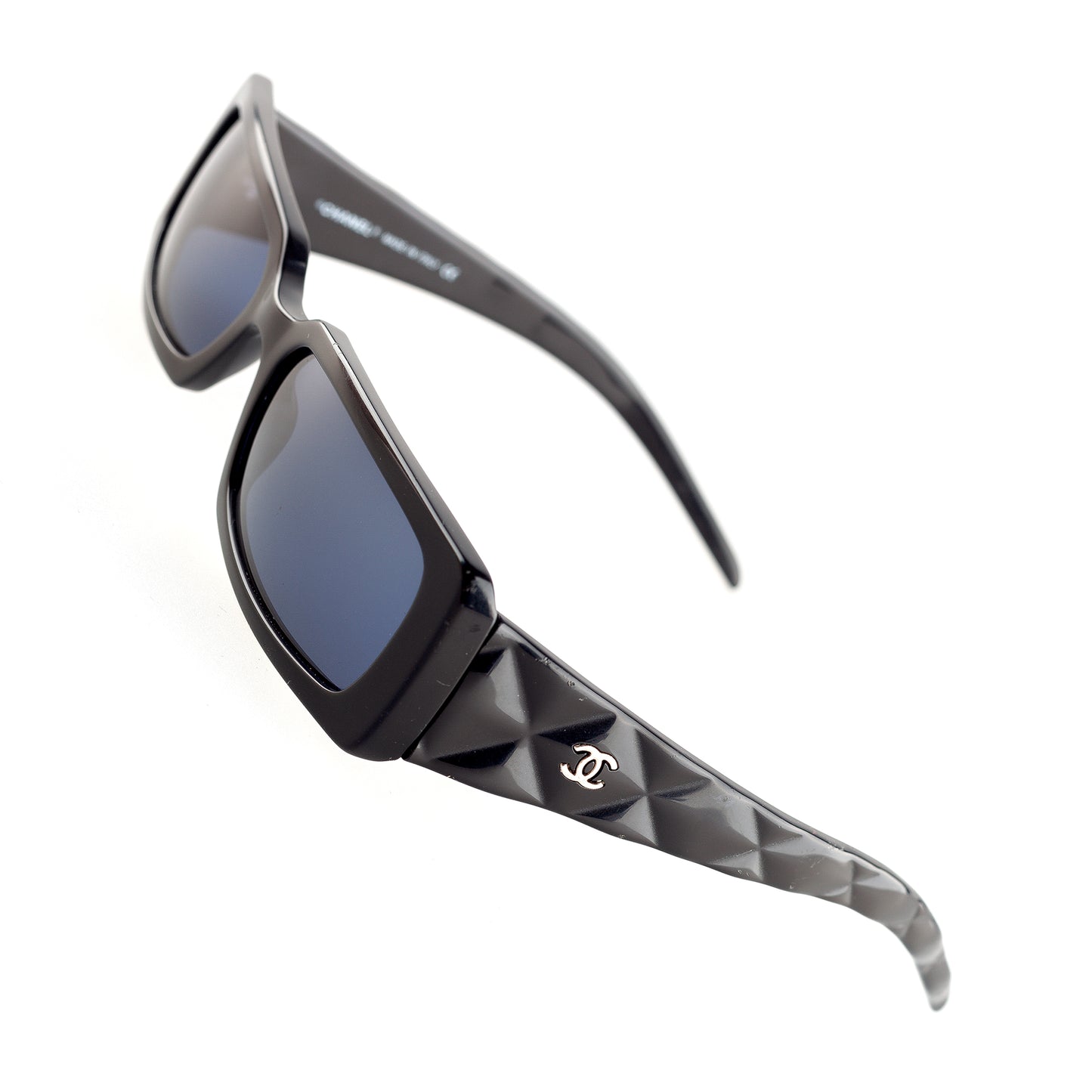 Chanel 5046 501/91 Black Vintage Padded Rectangle Sunglasses