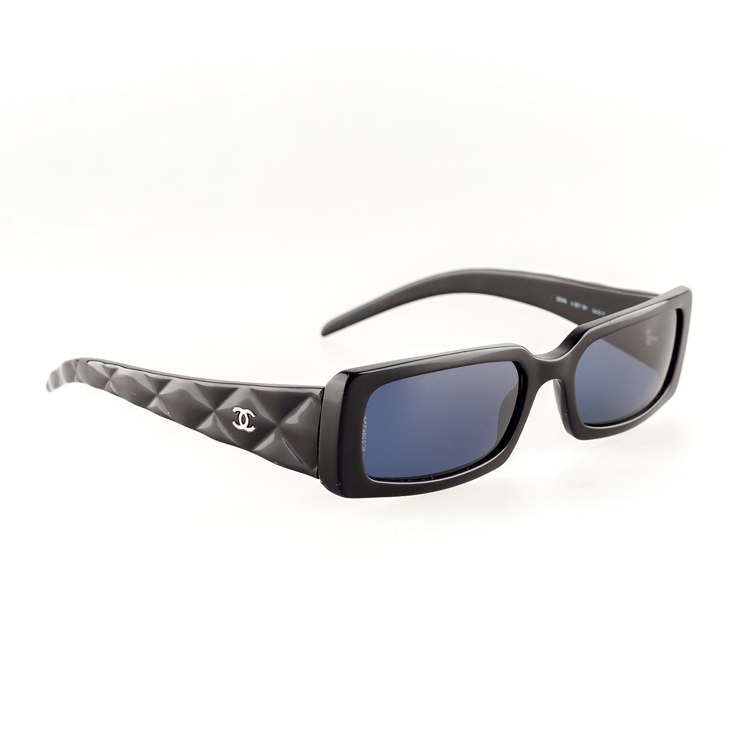 Chanel 5046 501/91 Black Vintage Padded Rectangle Sunglasses