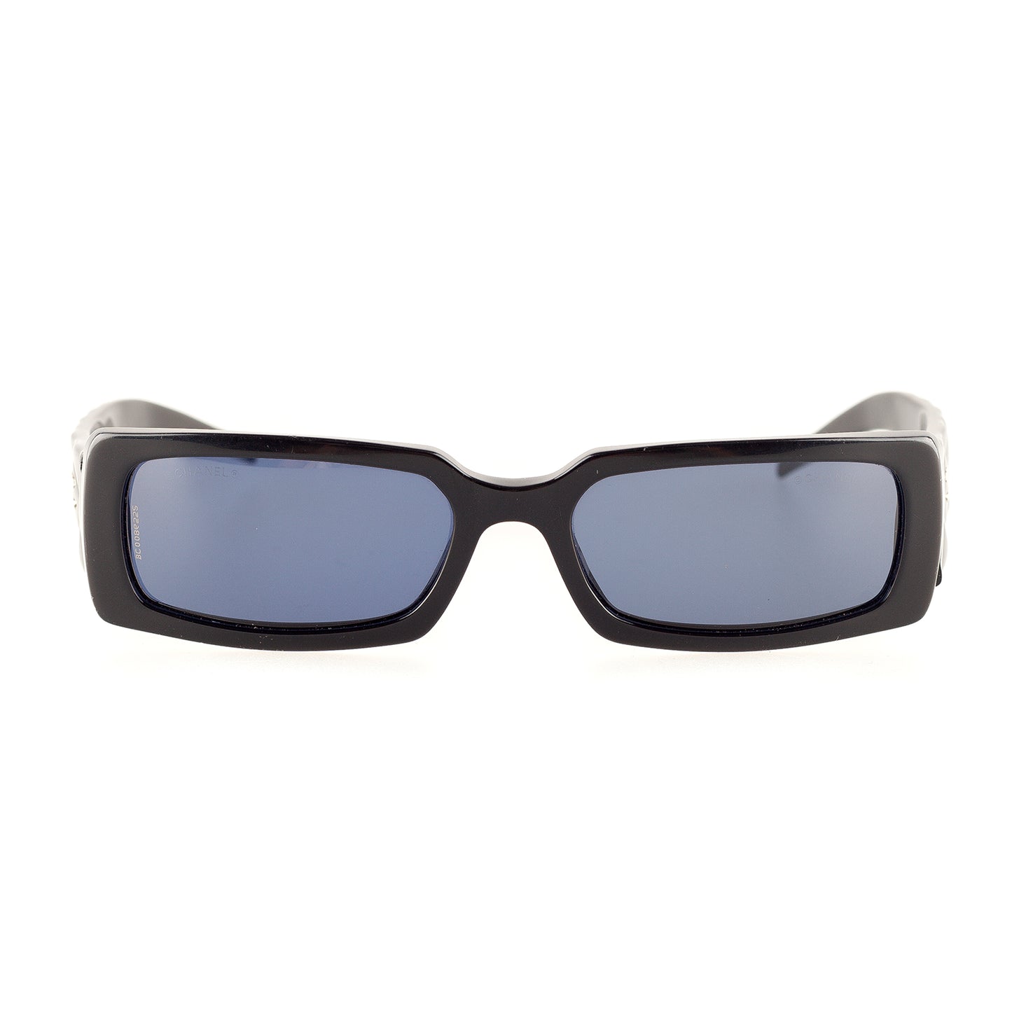 Chanel 5046 501/91 Black Vintage Padded Rectangle Sunglasses