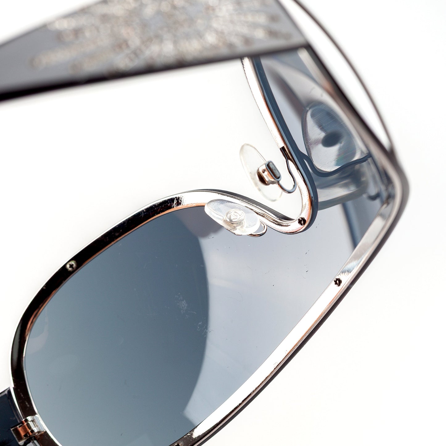 Chanel 40148B Vintage Black Shield Sunglasses