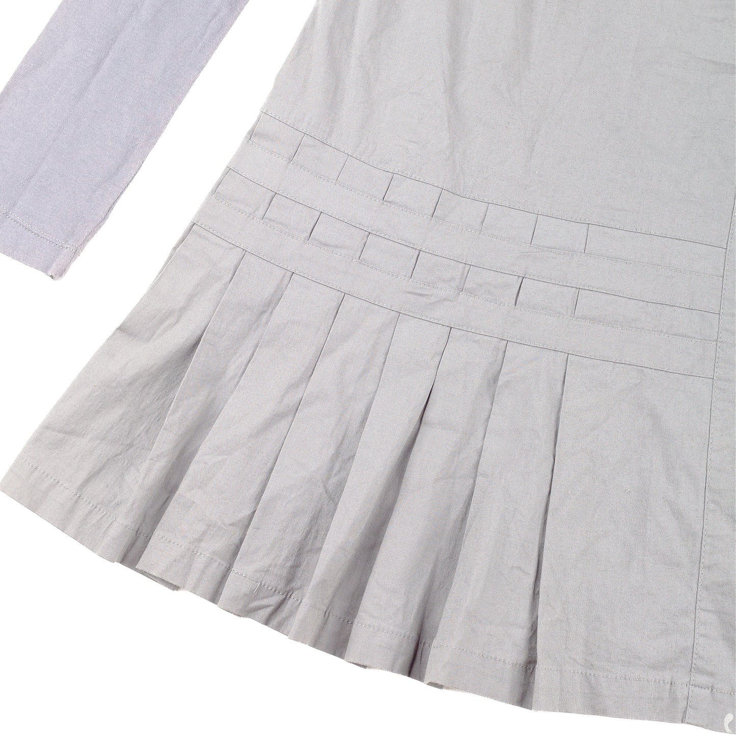 Vintage Russian Proverb Gray Pleated Dress