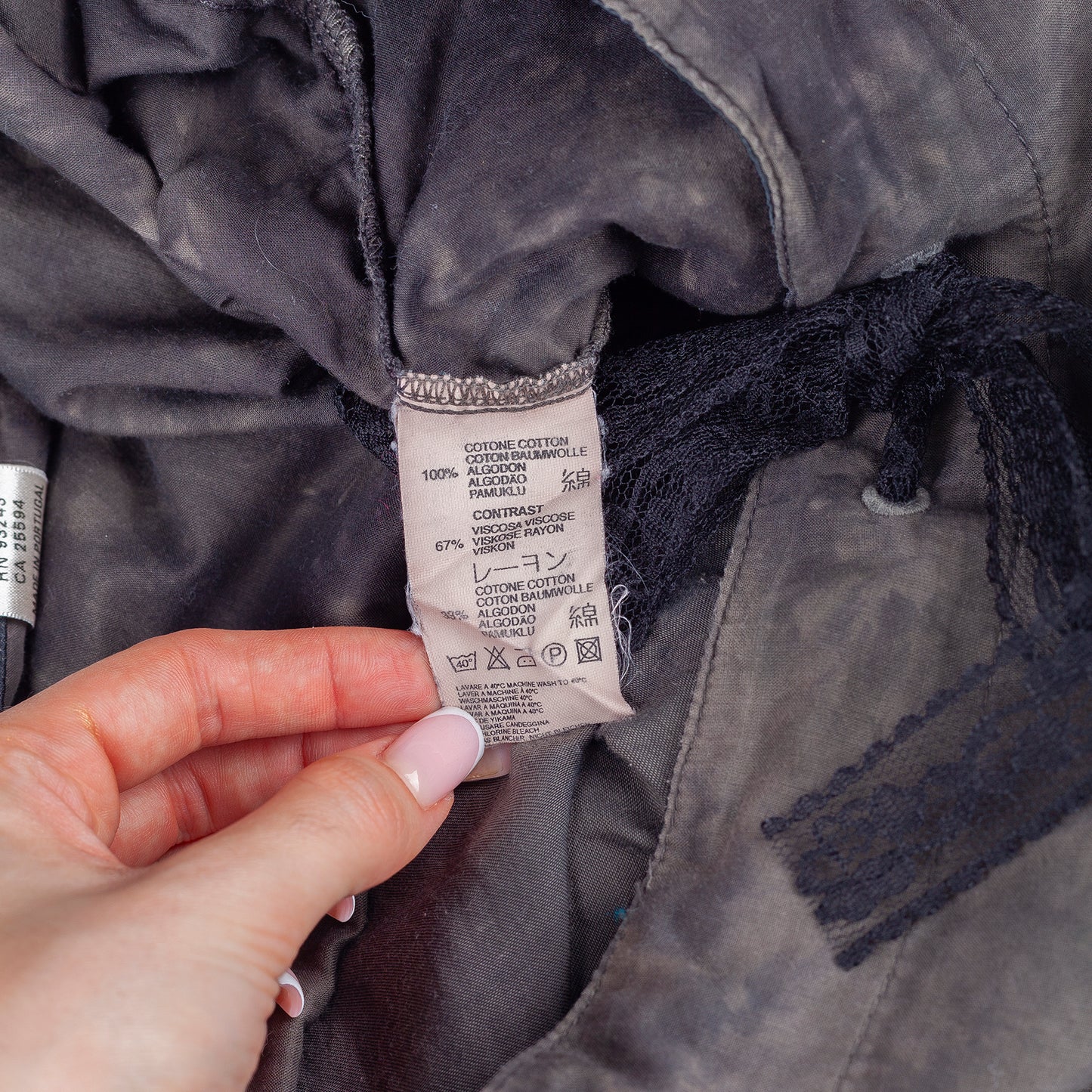 Diesel Vintage Tie-Up Black Wash Lace Asymmetrical Skirt