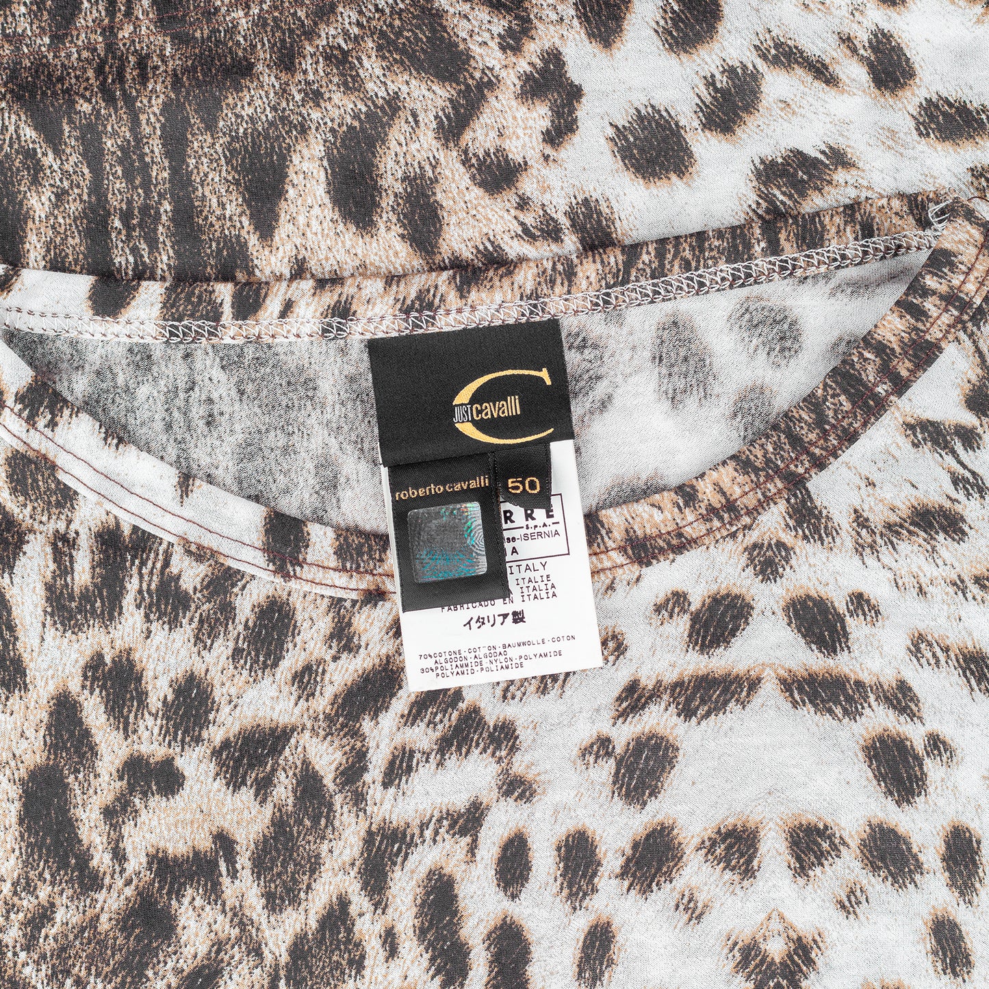 Just Cavalli Vintage Brown Cheetah Long Sleeve Top