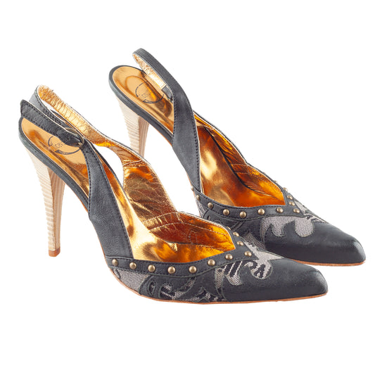 Vintage Designer Heels - Black Monogram