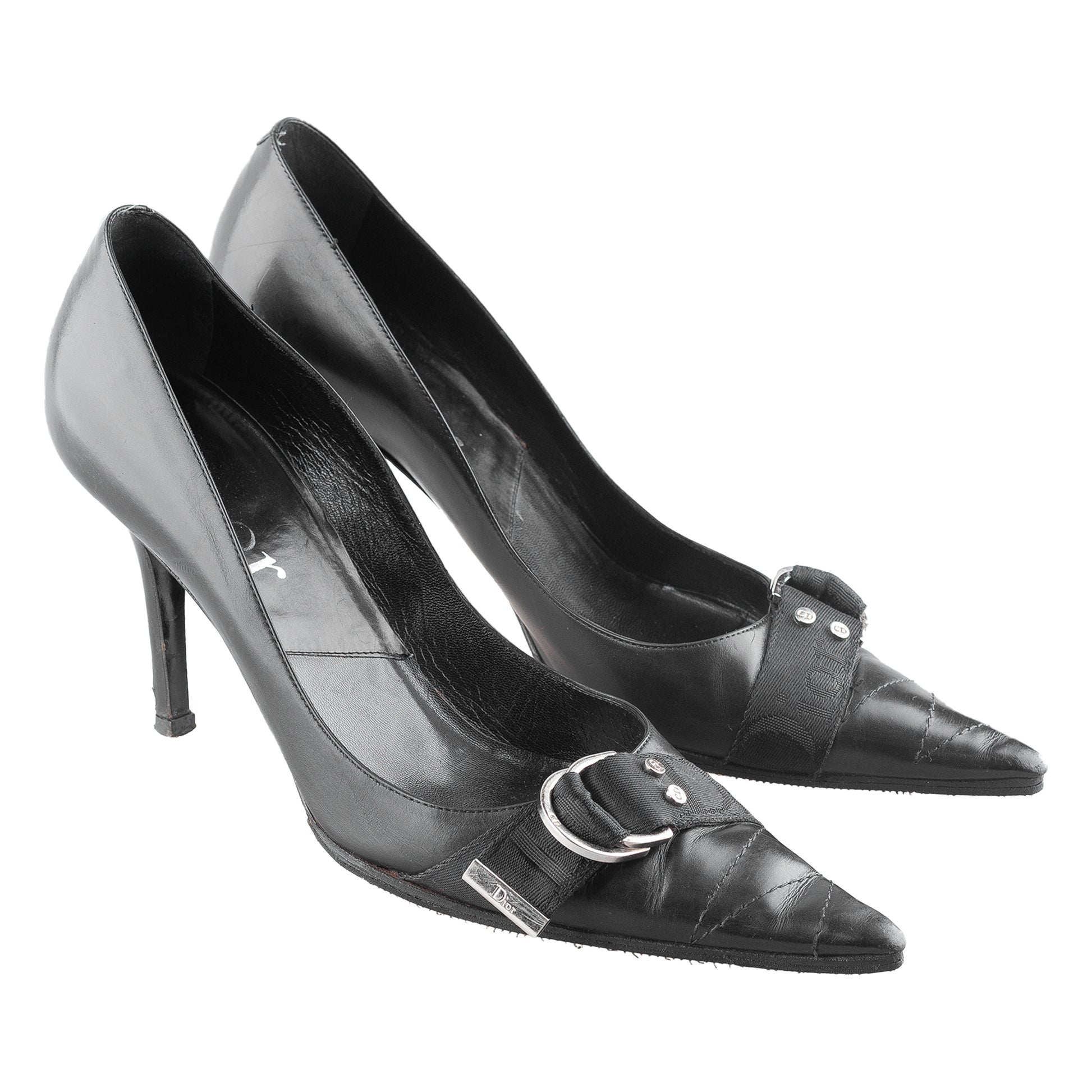 Vintage Dior Heels - Black Leather