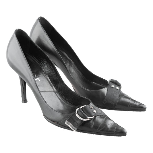 Vintage Dior Heels - Black Leather