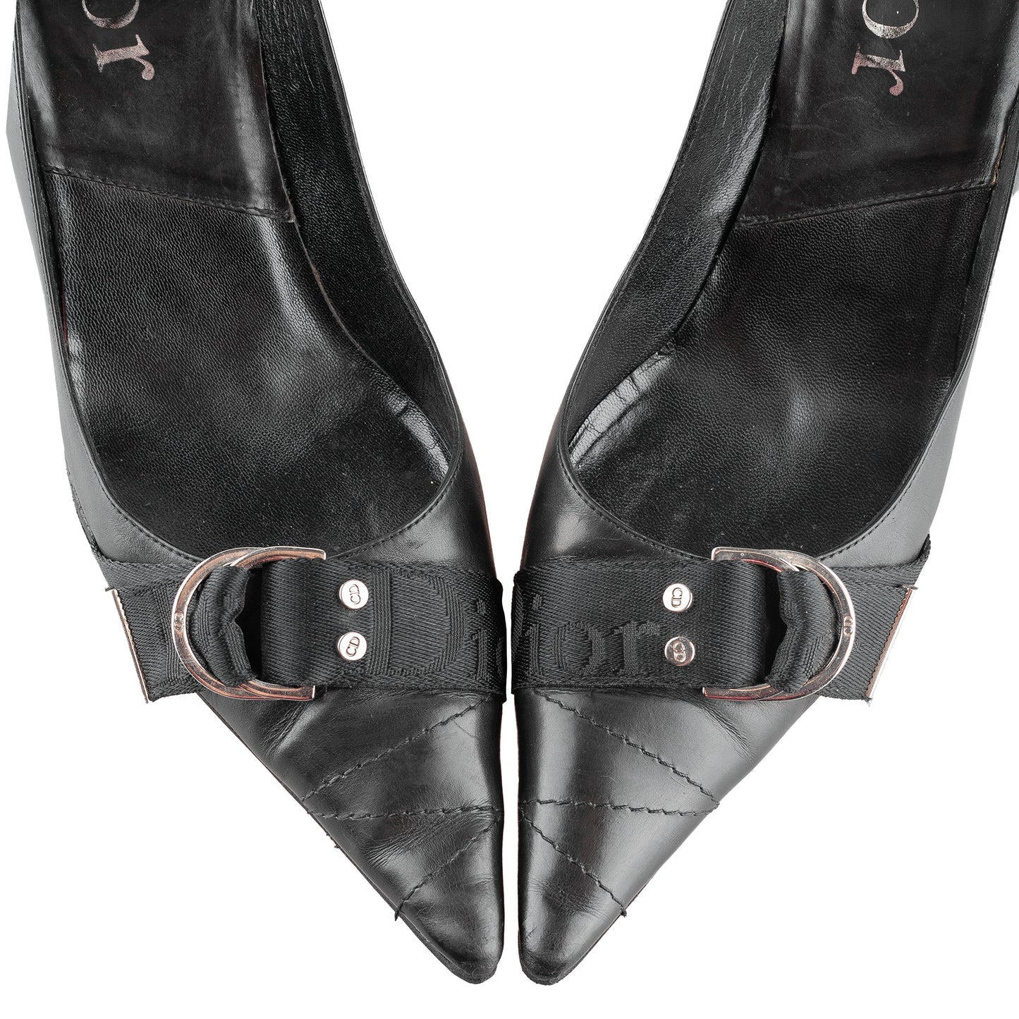 Vintage Dior Heels - Black Leather