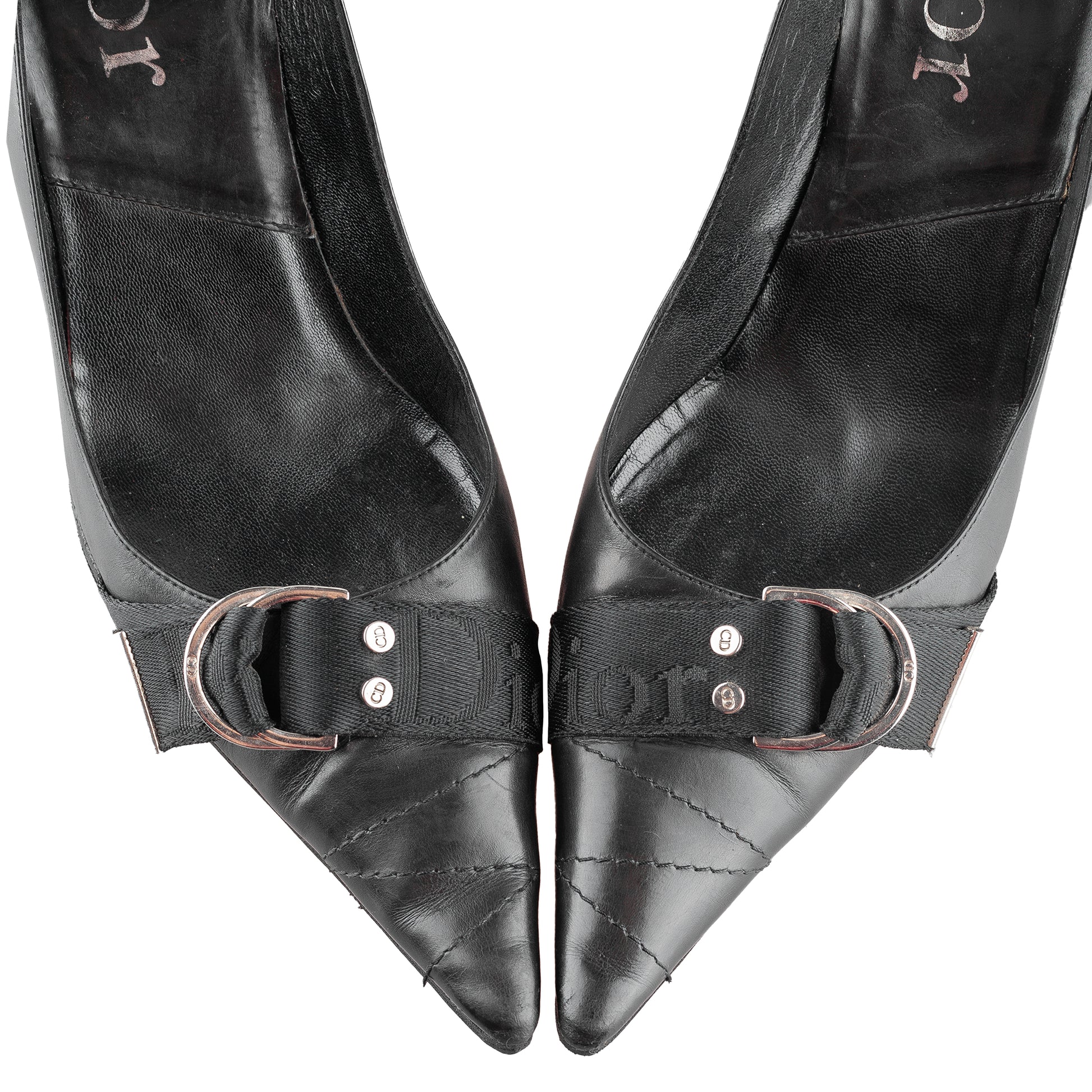 Vintage Dior Heels - Black Leather