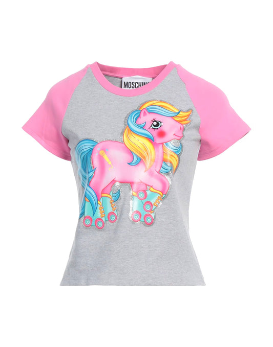 Moschino Couture SS 2018 My Little Pony Print Gray Top