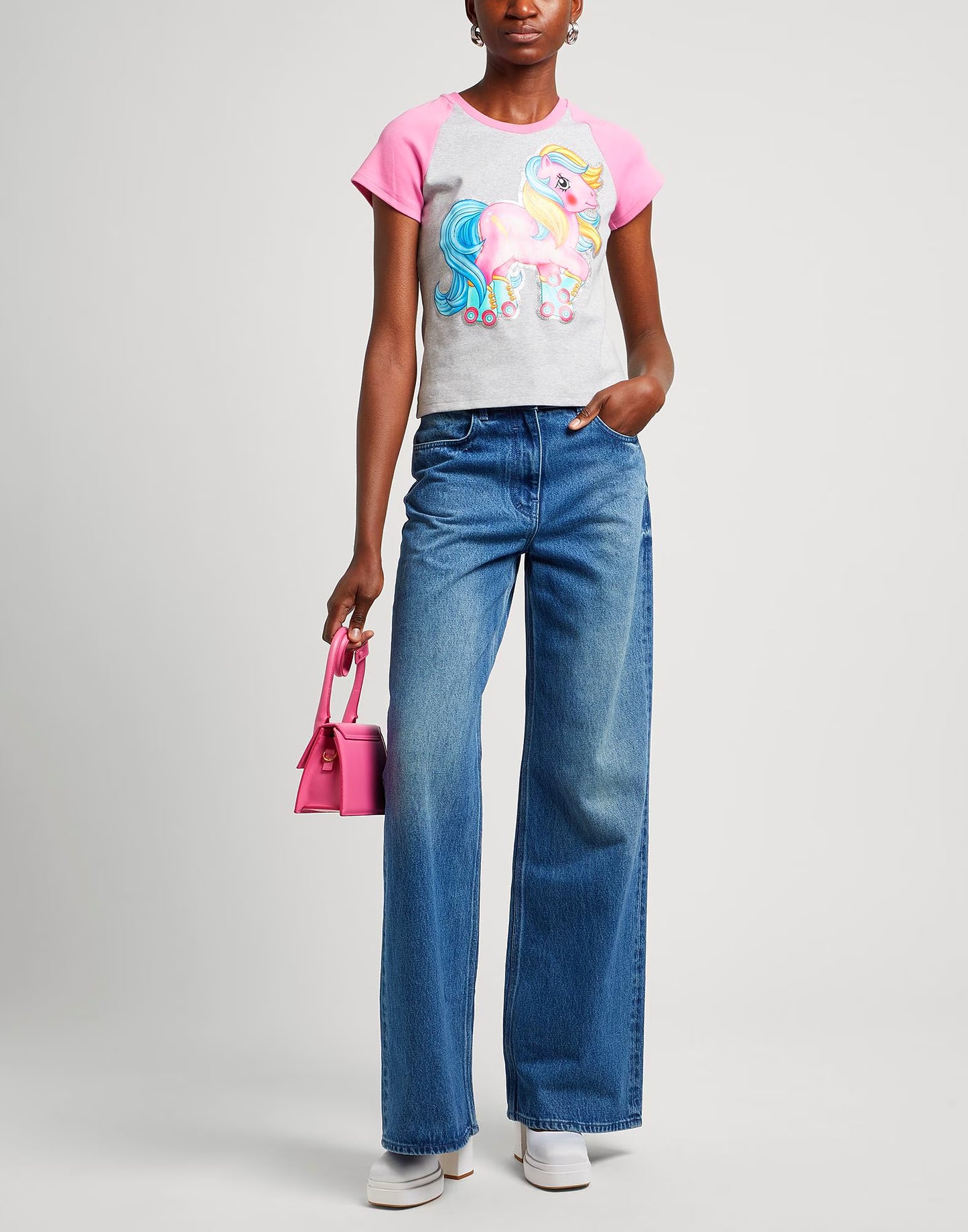 Moschino Couture SS 2018 My Little Pony Print Gray Top