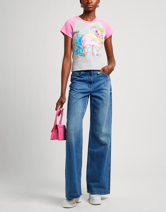 Moschino Couture SS 2018 My Little Pony Print Gray Top