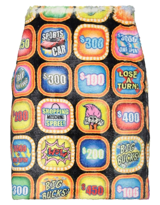 Moschino Couture AW 2019 "Good Luck Trolls" Fur Midi Skirt