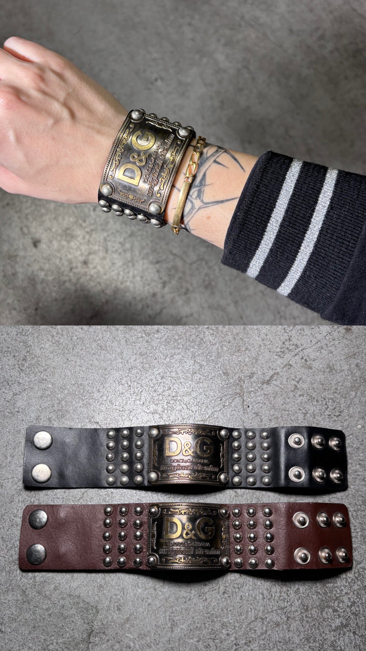 Dolce & Gabbana Vintage Studded Leather Bracelet