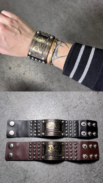 Dolce & Gabbana Vintage Studded Leather Bracelet  